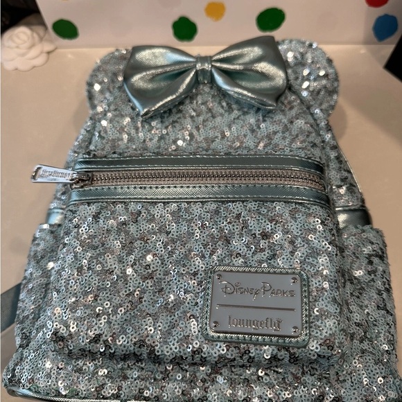 Disney Sequin Mouse Ears Backpack and Headband - Silver Blue - Picture 4 of 10